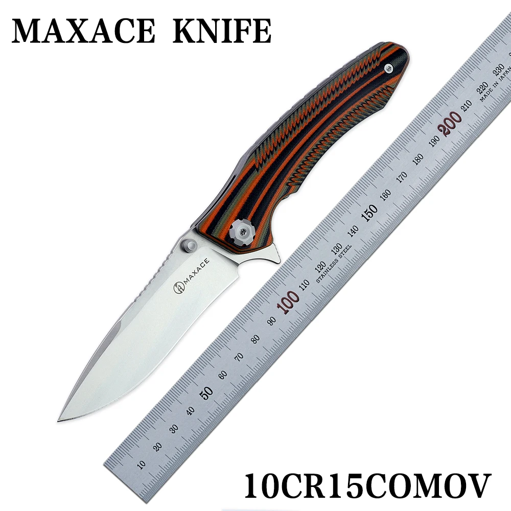 

Maxace Knife Zealot 3.0 10CR15COMOV Blade G10 Handle Practical Folding Knife Outdoor Survival Camping Knife edc Hand Tools