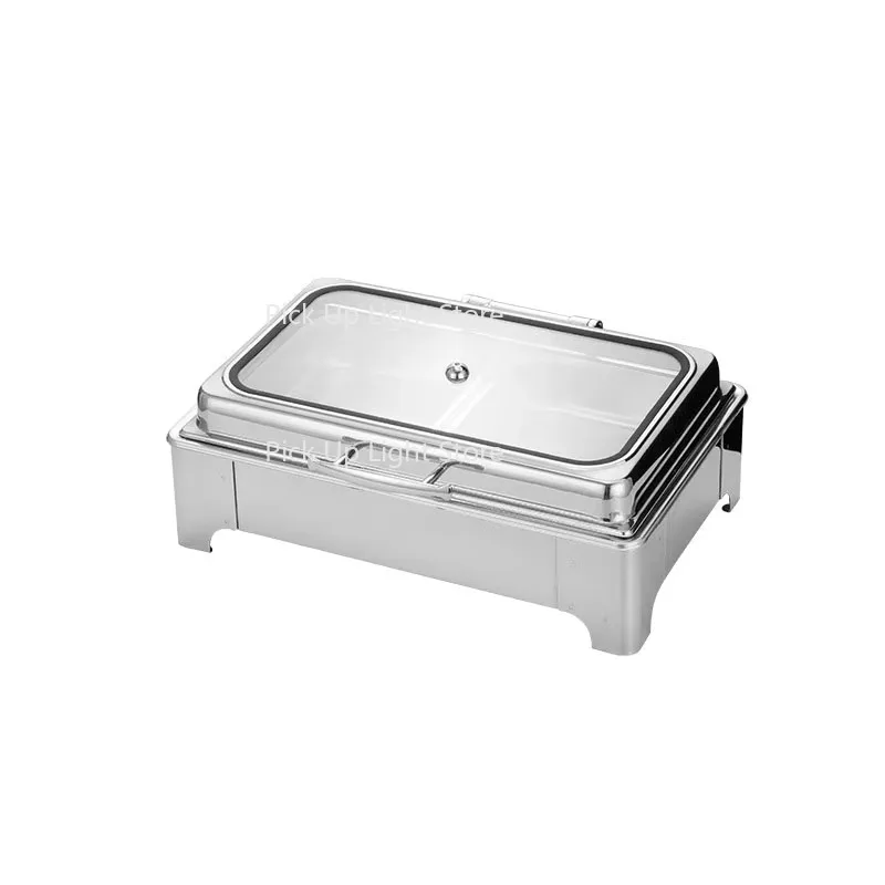 

9L Stainless Steel Chafing Dish Buffet Set Powered Glass Lid Food Warmer for Catering Restaurants and Events