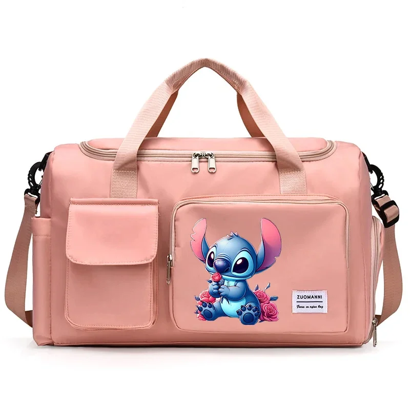 Lilo &Stitch Disney Women Travel Bag Kawaii Cartoon Men Waterproof Gym Sport Bag Fitness Handbag for Men Storage Bag Shoulderbag