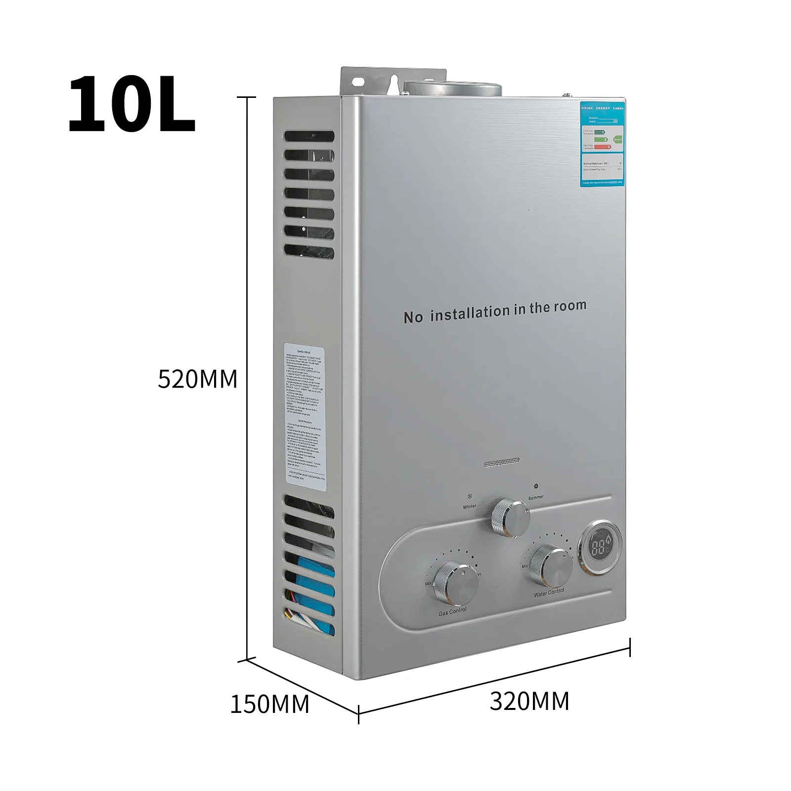 10/16/20L LPG Boiler Propaan Vloeibaar Petroleum Gas Boiler Rvs Boiler Kit Voor buitenshuis Thuis Camping