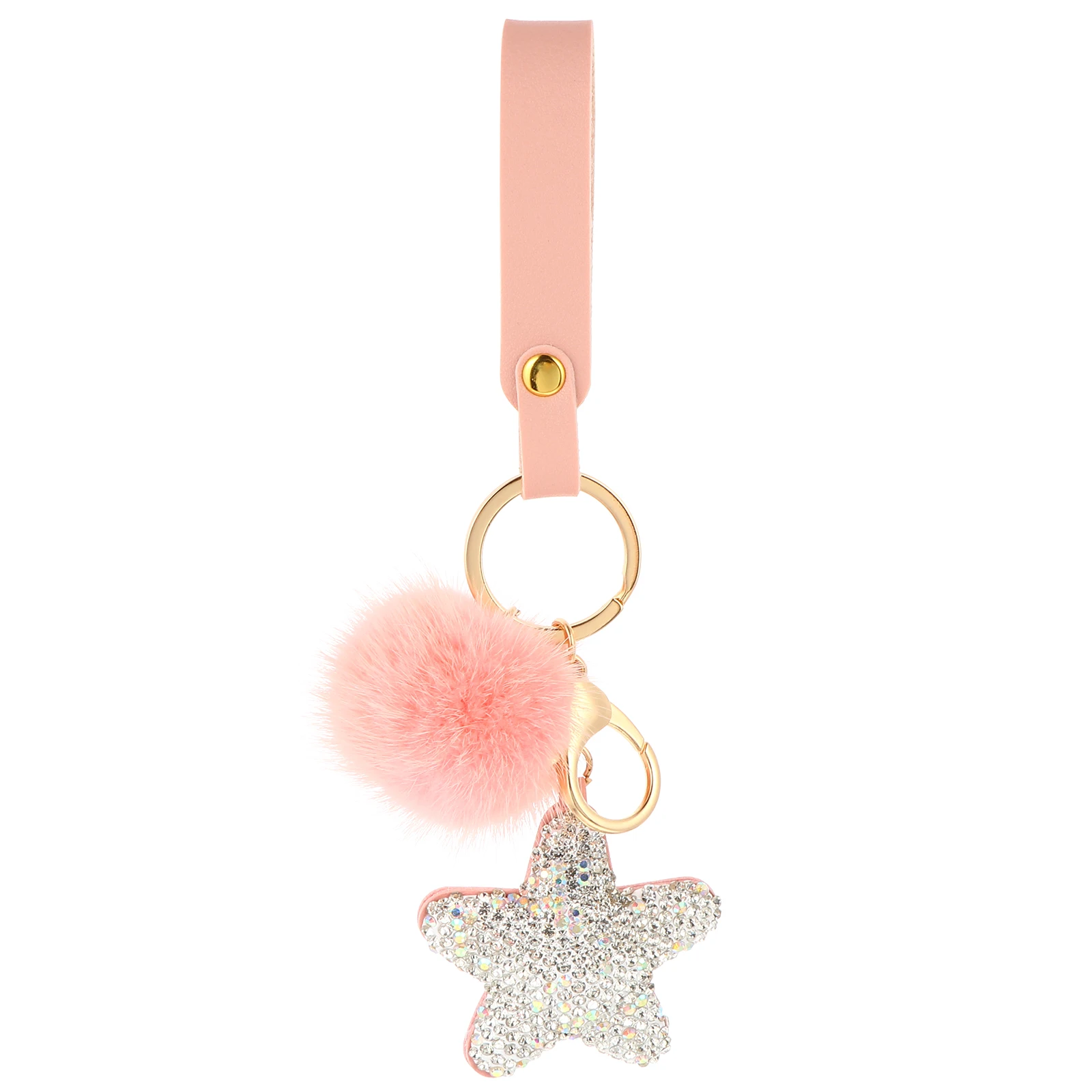 

Fashionable Key Star Shaped Pendant Portable Key Ring Metal Buckle Convenient Accessory Car Hanging Luggage