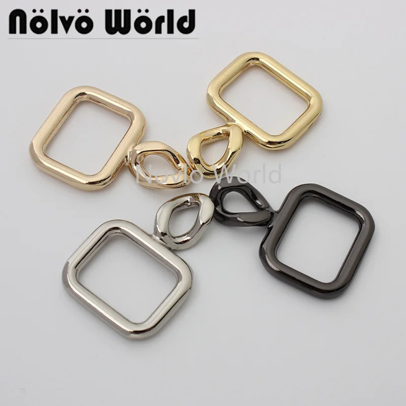 

10-50pcs 4 colors 23x34mm 5/8" polished rectangle metal connector buckle for purse strap handbag bag hardware