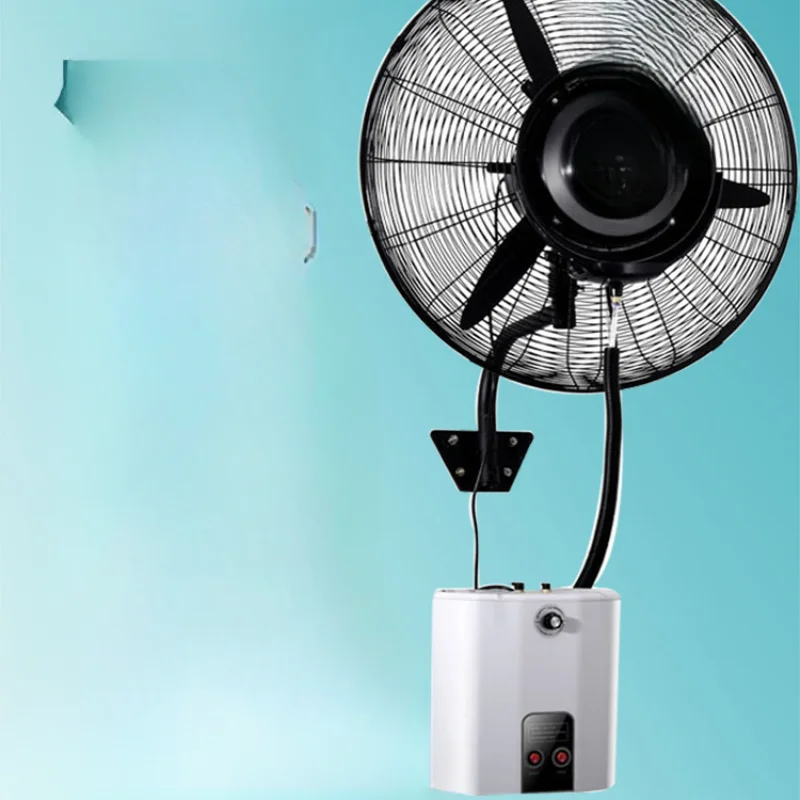 Industrial spray fan Powerful wind water mist humidification wall hanging horn fan water spray wall fan