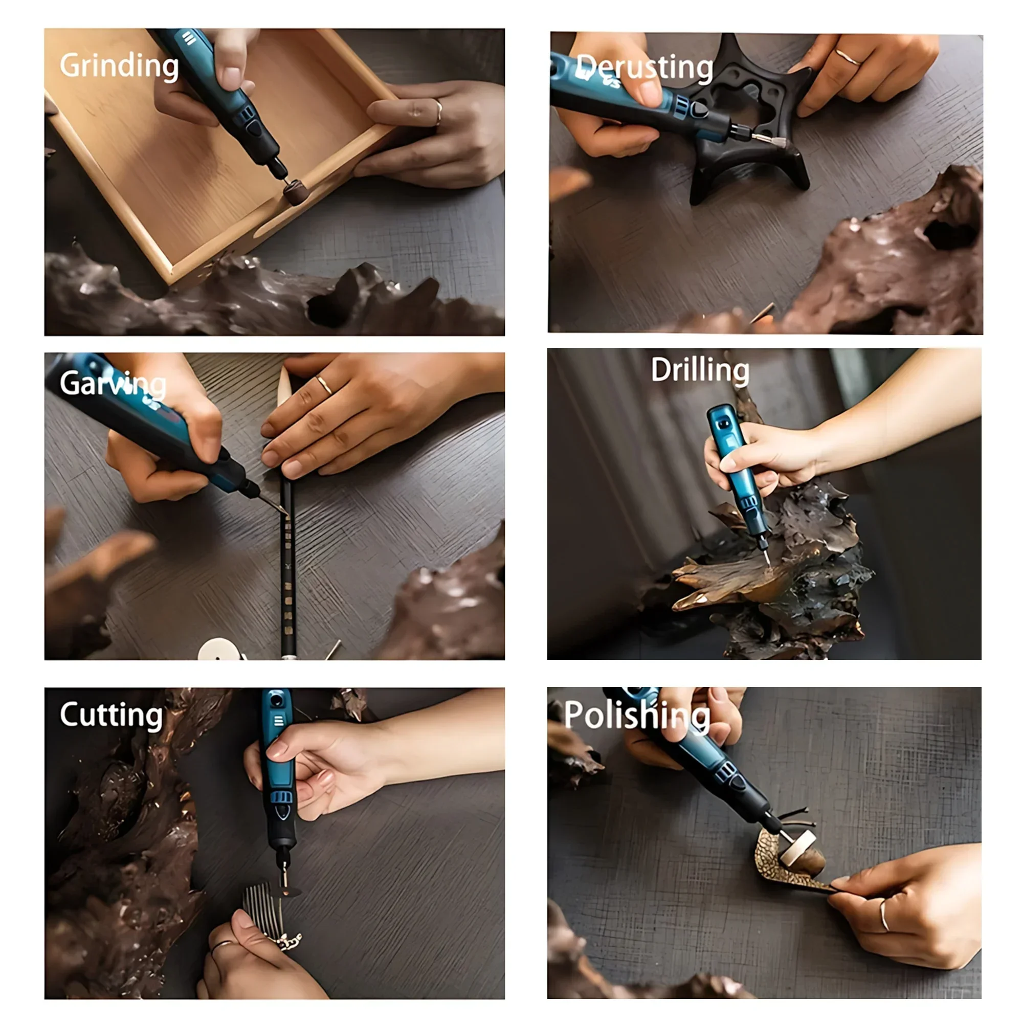 Conjunto de moedor elétrico sem fio usb 15 50 peças ferramentas de escultura compactas para polimento de jade projetos diy ferramentas elétricas portáteis