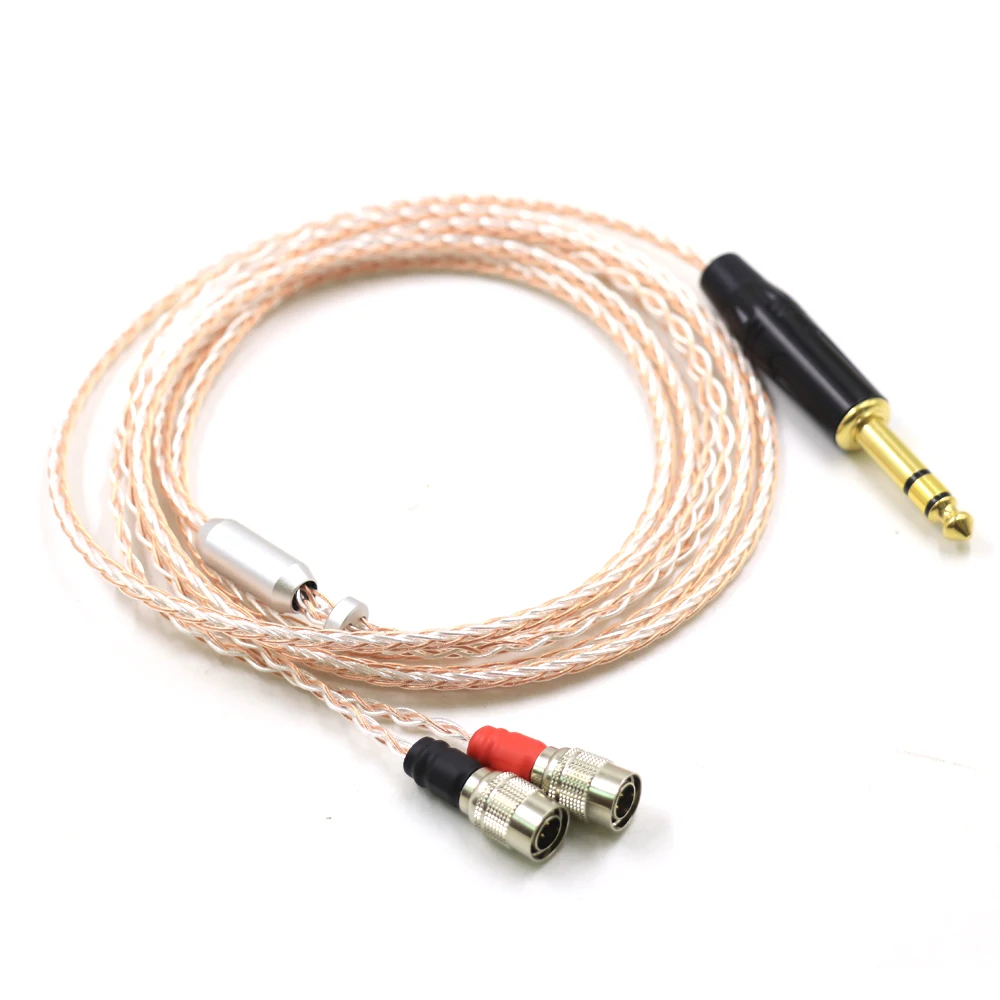 HIFI Single Crystal Copper Silver Mix Headphone Upgrade Replace Cable For MrSpeakers Ether FlowAlphaDog Prime Aeon2