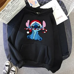 kawaii Grunge Funny Y2k Christmas Sweatshirt Lilo Stitch Disney Cartoon Hoodies Women Cute Stitch Anime Manga Hoody Female