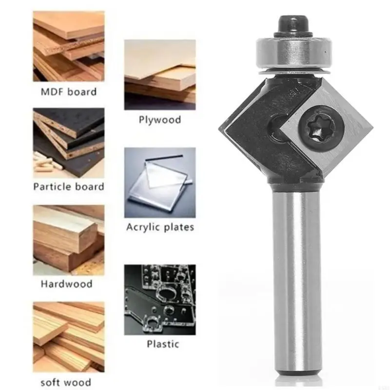 e5be 45 درجة شارع جهاز التوجيه بت 45 ° Woodwork Bevel تقليم القاطع قطع الطحن