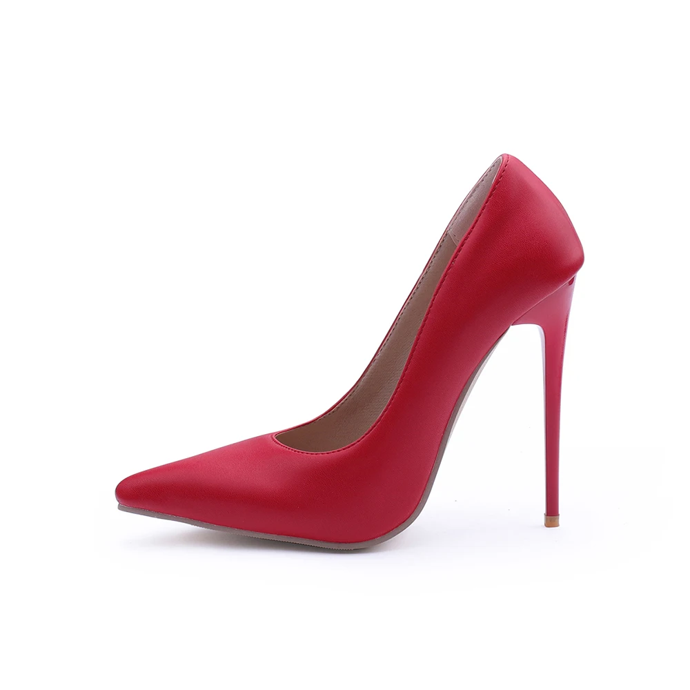 Nuovissime eleganti décolleté formali da donna rosse bianche calde tacchi a spillo alti scarpe eleganti da donna da ufficio Plus Big Size 12 43 45 47