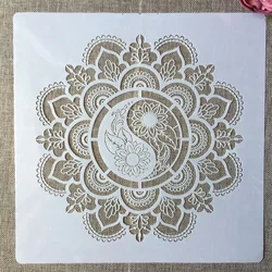 30x30cm Mandala géométrie Taiji bricolage couches pochoirs peinture murale Scrapbook coloriage gaufrage Album modèle décoratif