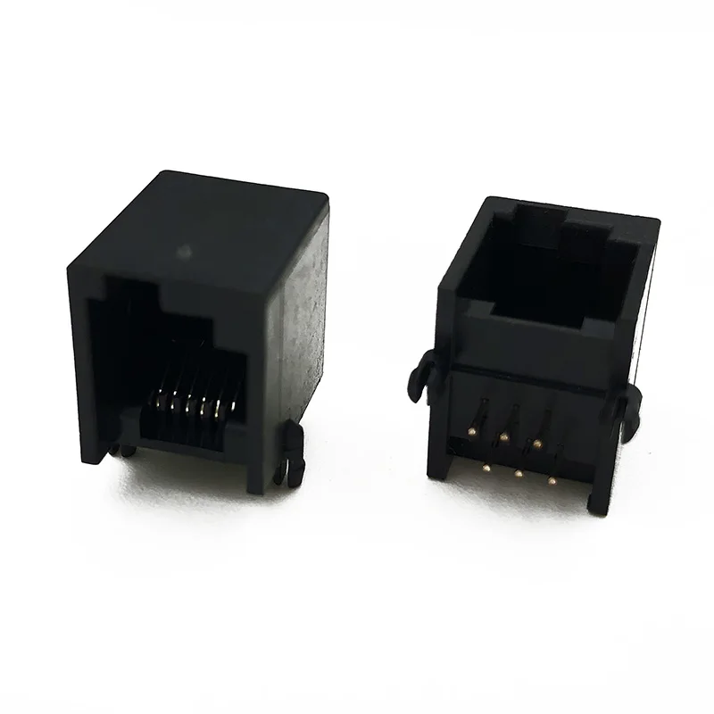 20PCS RJ11 RJ12 6P6C Connector Right / Left Buckle Crystal Socket RJ25 Telephone Modular Jack 5523 Female For EV3 Vex IQ