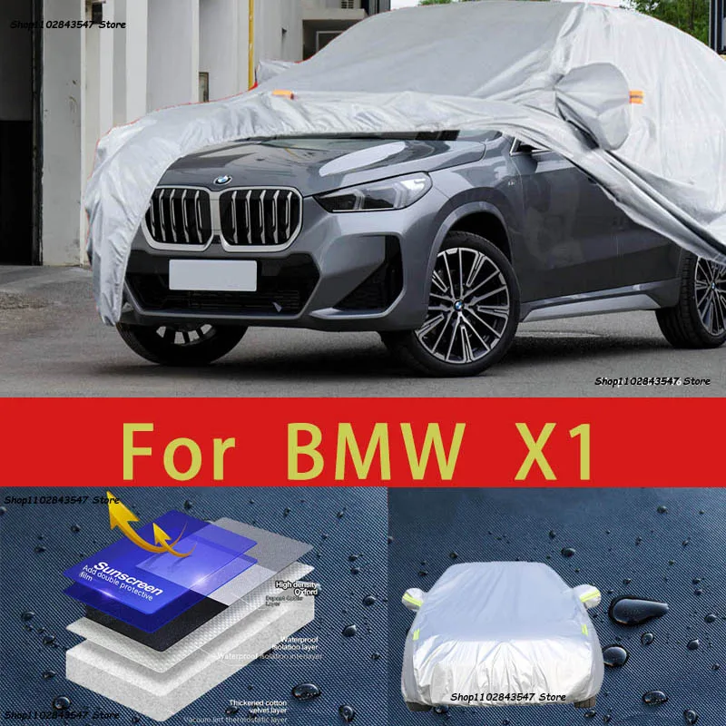 

Автомобильный защитный чехол для BMW X1, защита краски автомобиля, солнцезащитный, теплоизоляционный, водонепроницаемый, автомобильная пленка для одежды