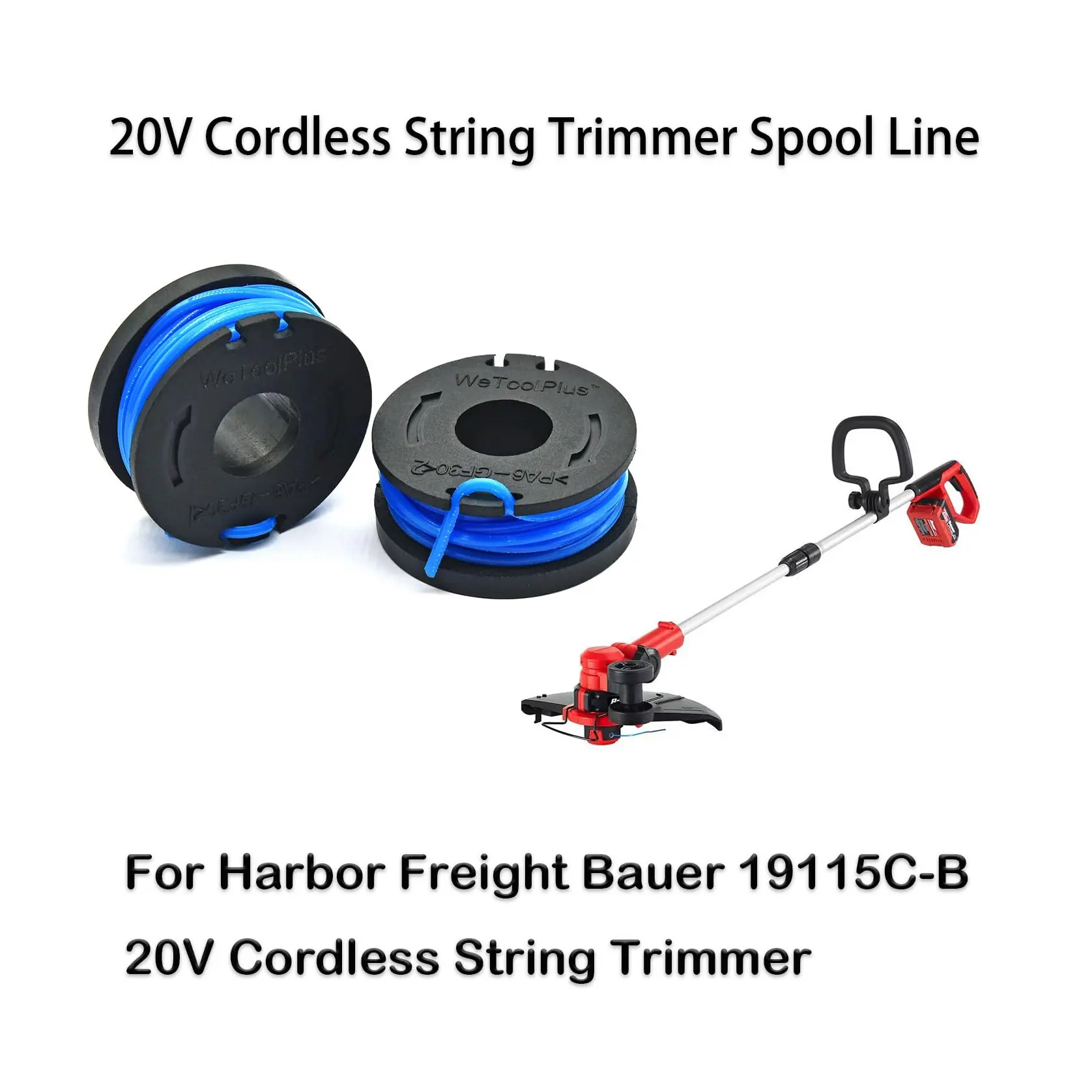 3 Spool and 1 Cover Replacement Kit For FOR Harbor For freight 20V Electric String Trimmer Models 20115E B 19115C B