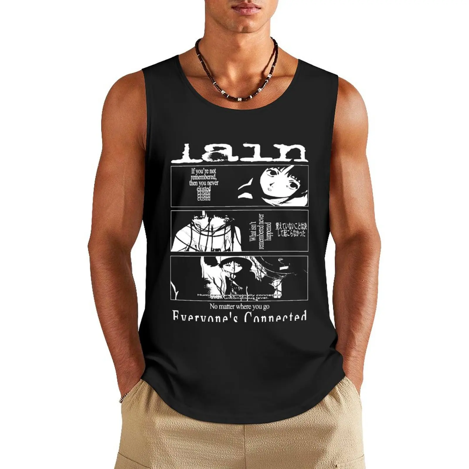 Serial Experiments Lain Classic . Tank Top sleeveless vest men t-shirt Men's