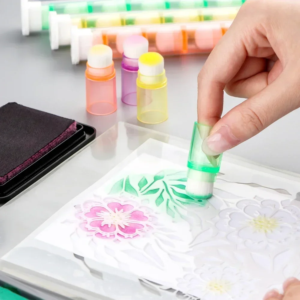 8 قطعة/المجموعة/مجموعة فرش خلاط صغيرة قابلة للتكديس أداة مزج الحبر ذات شعيرات ناعمة لصنع البطاقات والرسم لسهولة #3