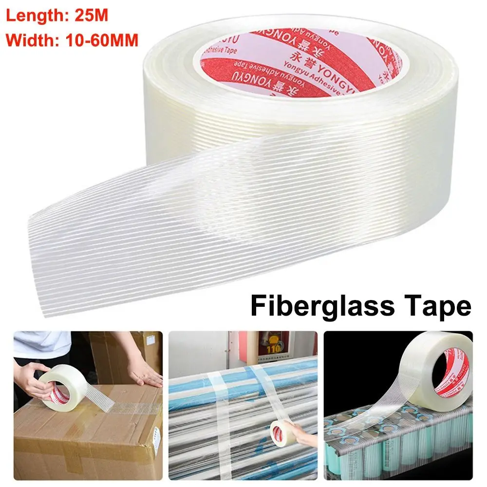 New Strong Stripes Fiberglass Tape High Temperature Resistance 25M Strapping Tape Single-sided Insulation Tape