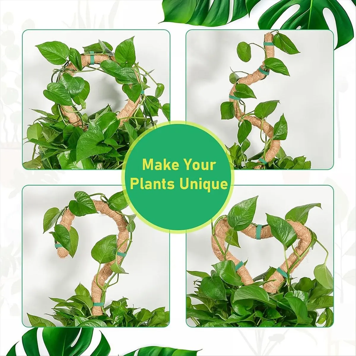 ABNH Moss Pole Monstera Plant Support,Bendable Plant Stakes for Indoor Plants, Plant Sticks Support for Climbing Plant 2 Pack