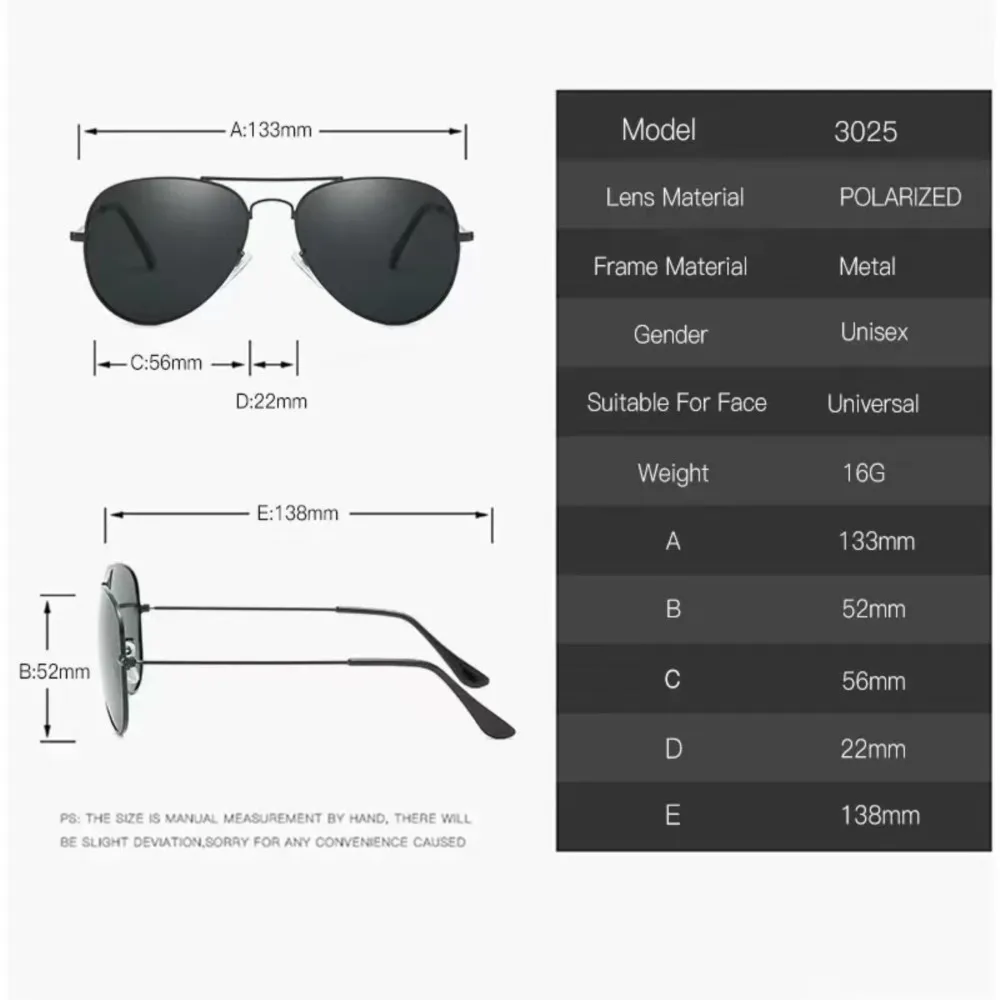 Glass Lenses 3025 Aviator Mirror Sunglasses Unisex Oval Retro Sunglass Classic Design Golden Thin Frame Classic Business Style