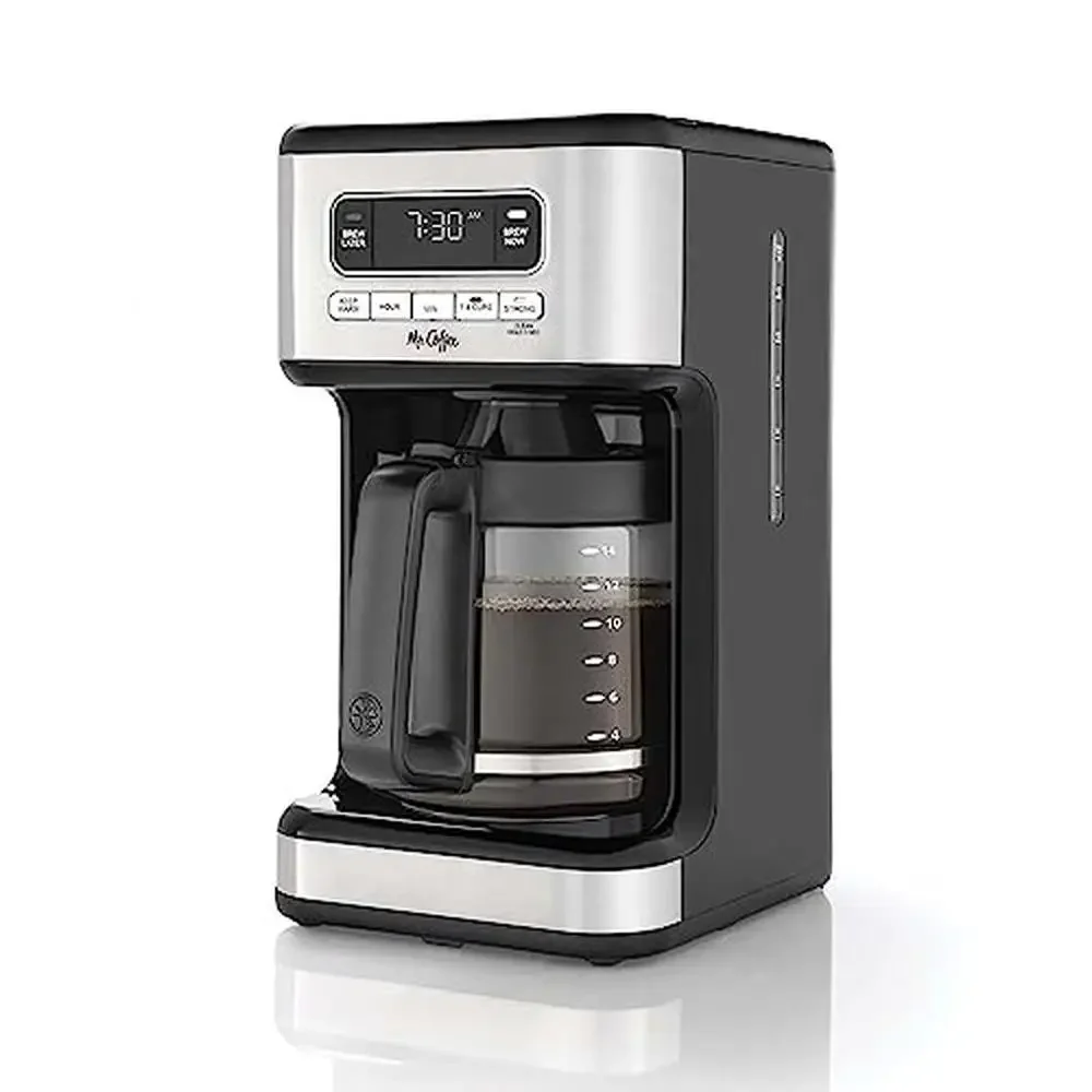 

Programmable 14 Cup Coffee Maker with Small Batch Selector Strong Brew Option & Reusable Filter Keep Warm Setting Auto Shut-Off