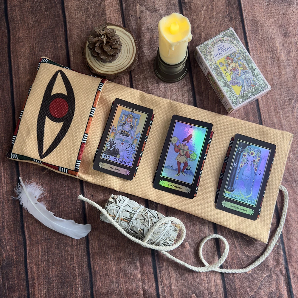 Wickeltasche im antiken ägyptischen Stil, Wahrsagerei, Tarot-Aufbewahrungstasche, Tarot-Stoff, Stoff, Auge des Horus, menschlicher Kopf, Falkenkarten-Beutel