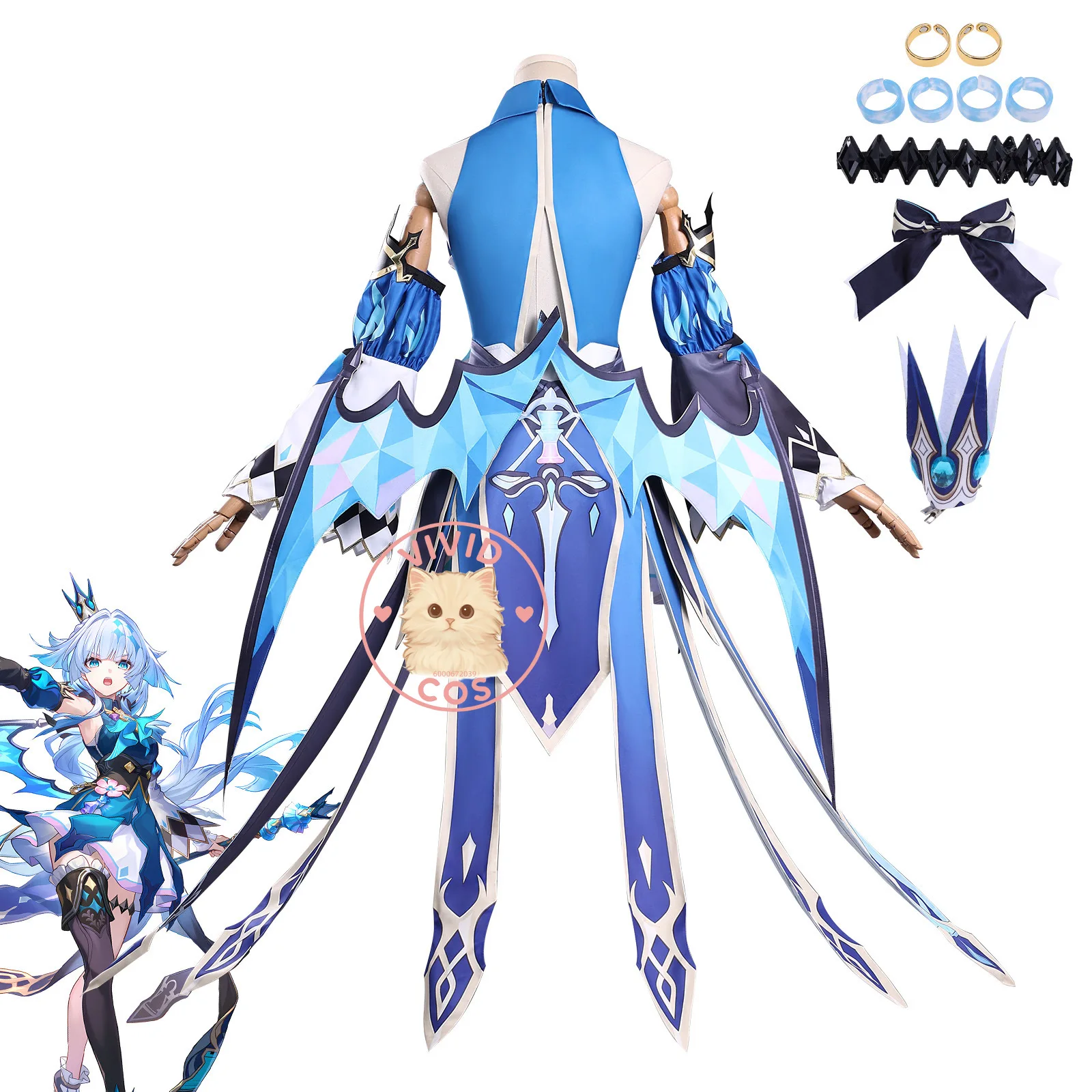 لعبة هونكاي: ستار رايل كليبوث أزياء تنكرية أنيمي سيريدا فستان مثير الزي شعر مستعار لعب الأدوار الشعبي كوميك كون حفلة الهالوين