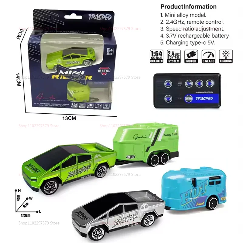 Camión monstruo todoterreno 1:64, Mini coche de aleación de escalada con Control remoto, regalo de cumpleaños, juguete duradero, juguete de actuación acrobática para juegos al aire libre