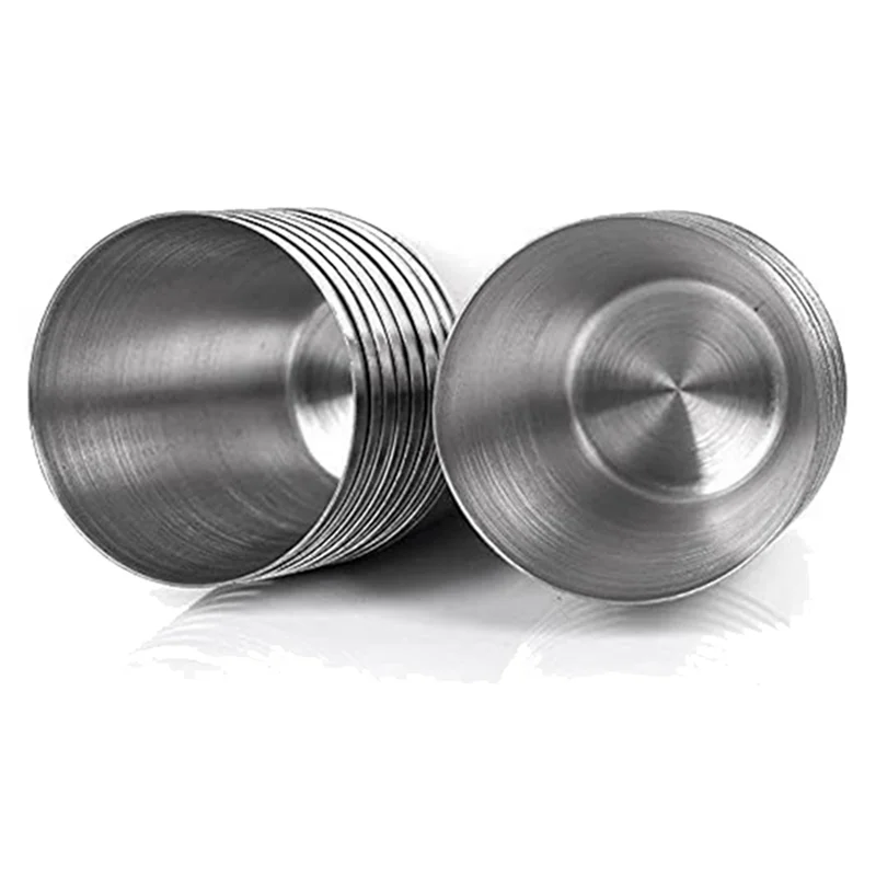 A19F-30 Uds vasos de chupito de acero inoxidable recipiente para beber, taza de té y café de viaje para acampar de 30Ml(1Oz), para licor de whisky Tequila
