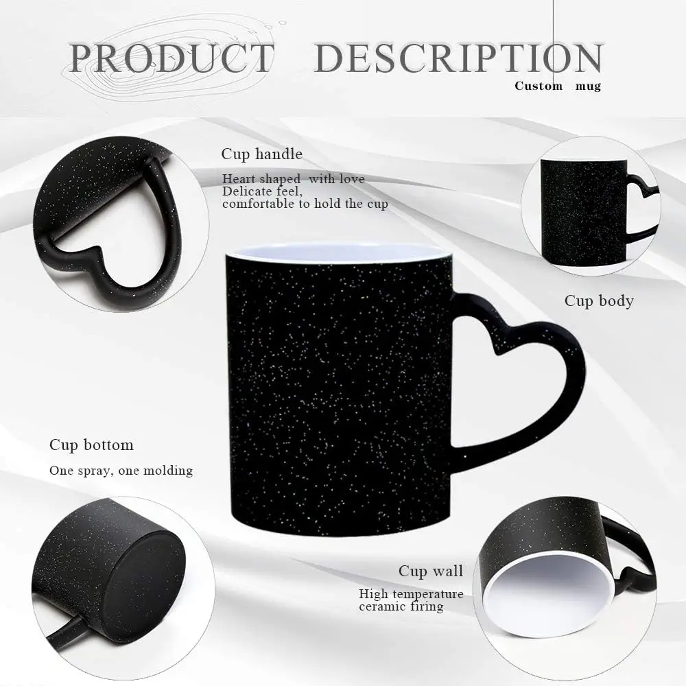 Customize Coffee Mugs Ceramic Magic Mug Pour In Hot Water Pictures Display Print Photo LOGO Text DIY Change Color Cup Gifts