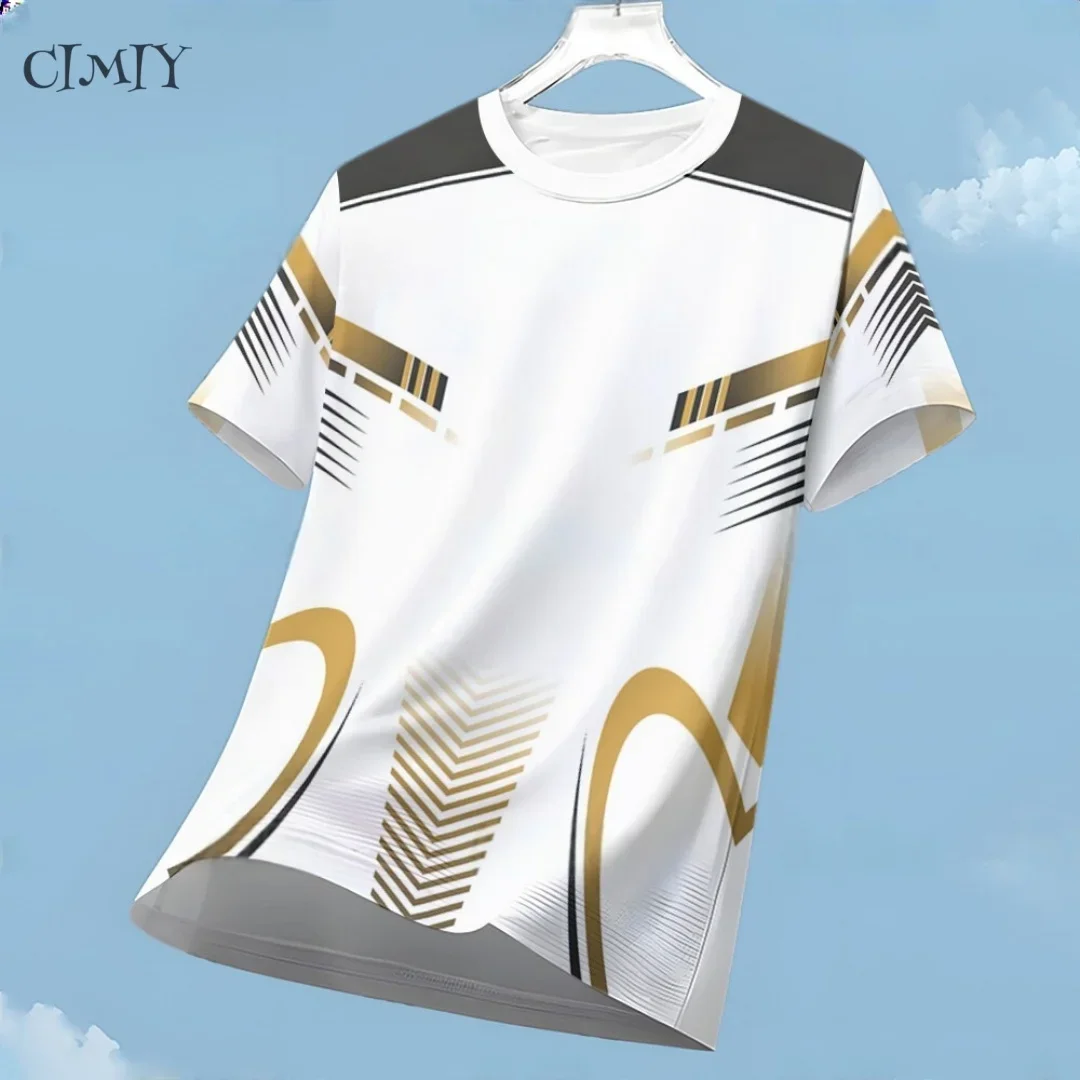 Fashion New Men's Geometric Arrow Line Graphic T Shirt Abstract Curved Print Short Sleeve Athletic Tee Summer Casual Tops