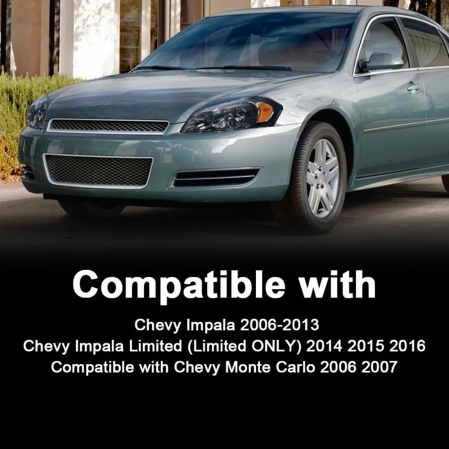 مصابيح تجميع المصابيح الأمامية المتوافقة مع تشيفي إمبالا 2006-2013 Fit Impala Limited 2014-2016 Fit Monte Carlo 2006-2007 Clear len #2