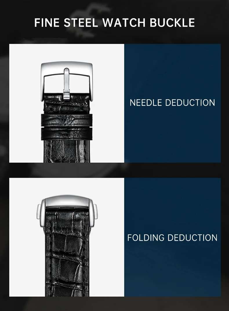 CORGEUT Luxus-Herrenuhr 41mm Automatische Mechanische Uhr mit Lederarmband Saphirglas Anzeige von Jahr, Datum & Woche – Detail 15