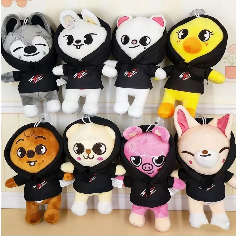 

SKZOO Plush Keychain SKZ Stray Children's Hoodie Wolf Chicken Dog Plush Animal Felix Hyunjin Bangchan Doll Cute Pendant Gift