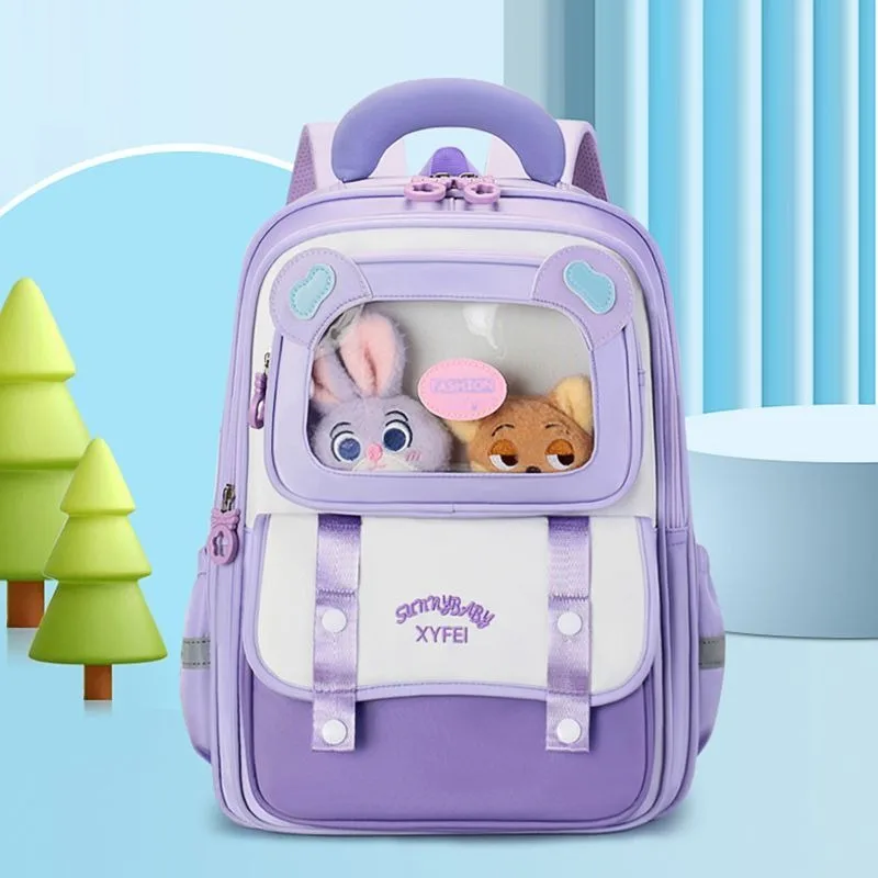 Zootopia Judy Nick Kids Backpack - Lightweight Spine Protection School Bag for Grade 1-4 Boys Girls, Cute Cartoon Casual Daypack