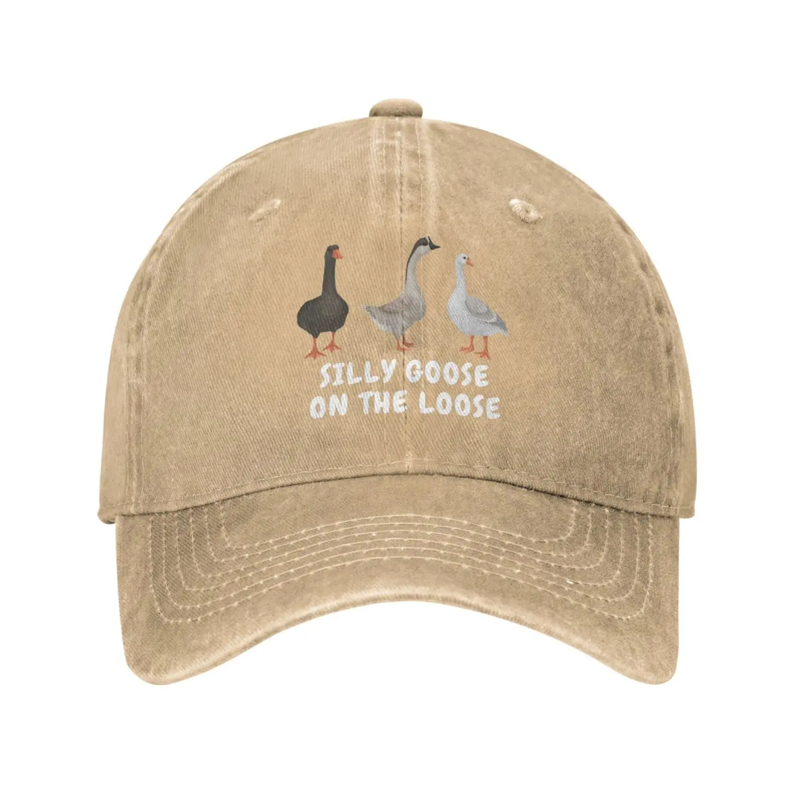 

Funny Goose Hat Silly Goose On The Loose Hat for Women Baseball Caps Cute Caps Adult Denim Hat Pure Cotton Fashion Washed Caps