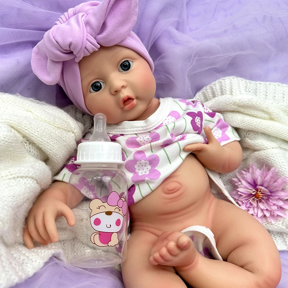 18インチの重みのあるソフトシリコン製リボーンドール、女の子、リアルなディテール、孤独やストレスを和らげるための感情的なサポートドール