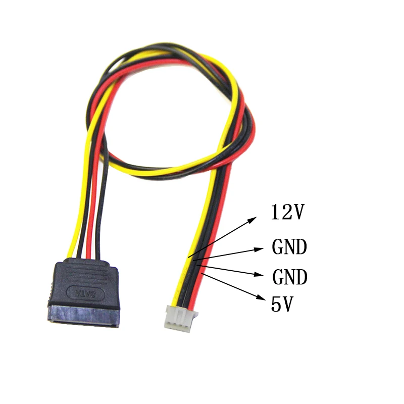 Cable de fuente de alimentación HDD SATA de tipo pequeño a 15 Pines, PH 2,0mm, 4 pines, 20AWG, para Industrial, todo en uno, HD, Mini PC, PDD