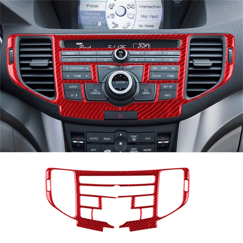 Car Interior Decoration Carbon Fiber Red Sticker For ACURA TSX 2009 2010 2011 2012 2013 2014 Styling Accessories