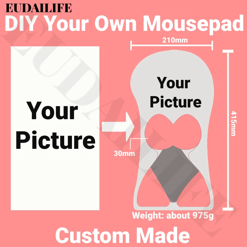 DIY Custom Made 3D Hand Wrist Rest Mouse Pad Personalized Your Own Mousepad Silicone Oppai Soft Mouse Mat Office Work Gift