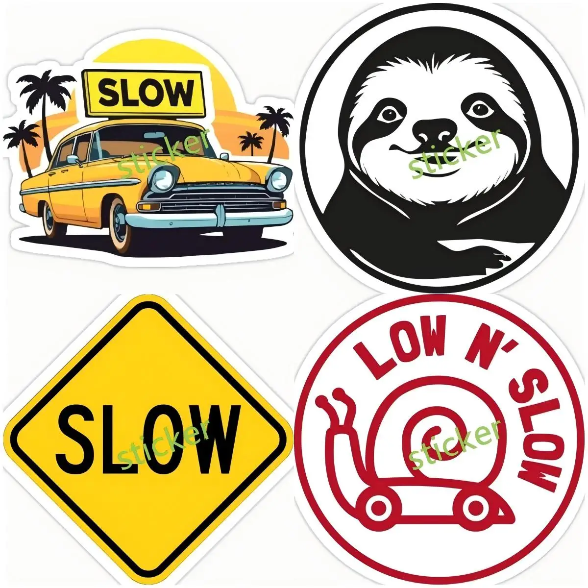 

Car Slap - Slow Car Club Slap Waterproof Decal Vinyl Laptop Motorcycle Wall Decor Car Styling Cartoon Decor Car Accessories