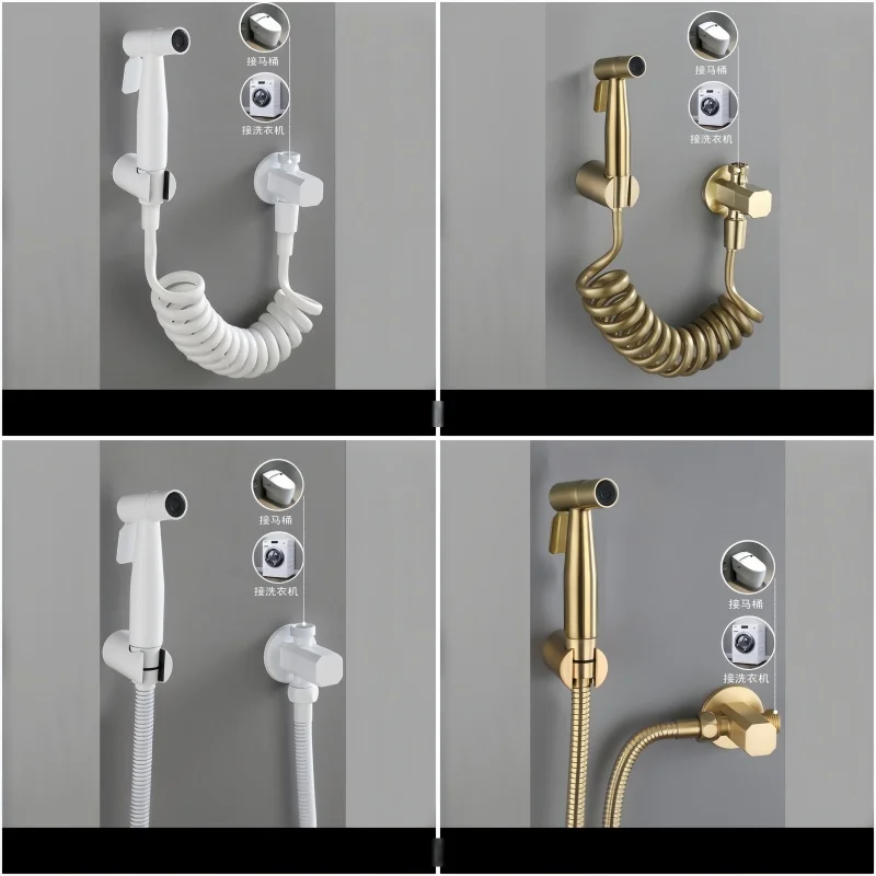 Brushed Gold Handheld Toilet Bidet Faucet Stainless Steel Bidet Shower Hygienic Shower Wall Shower Woman Cleaner Cold Water Only