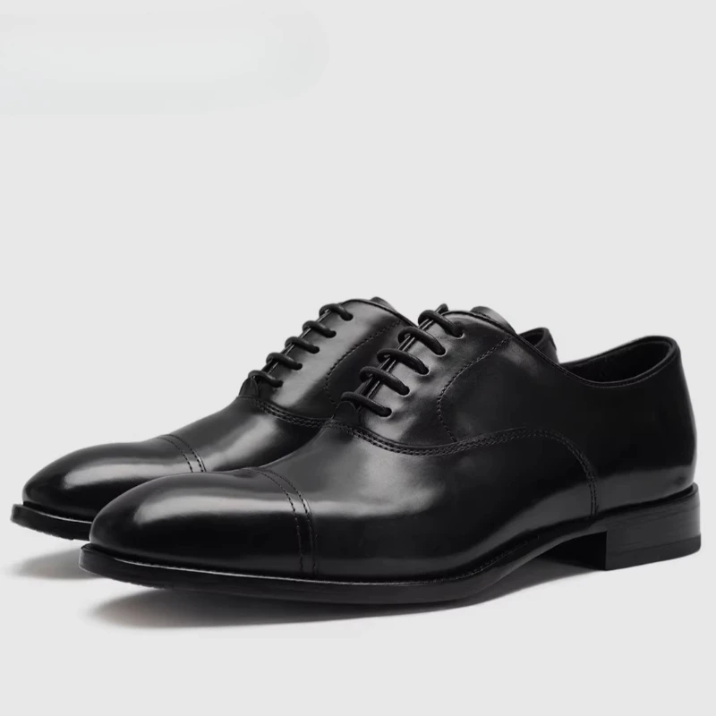Genuine Leather Outsole Oxford Shoes for Men's Dress Shoes New Business Comfortable Breathable Iron Toe Piano Sole Leather Shoes