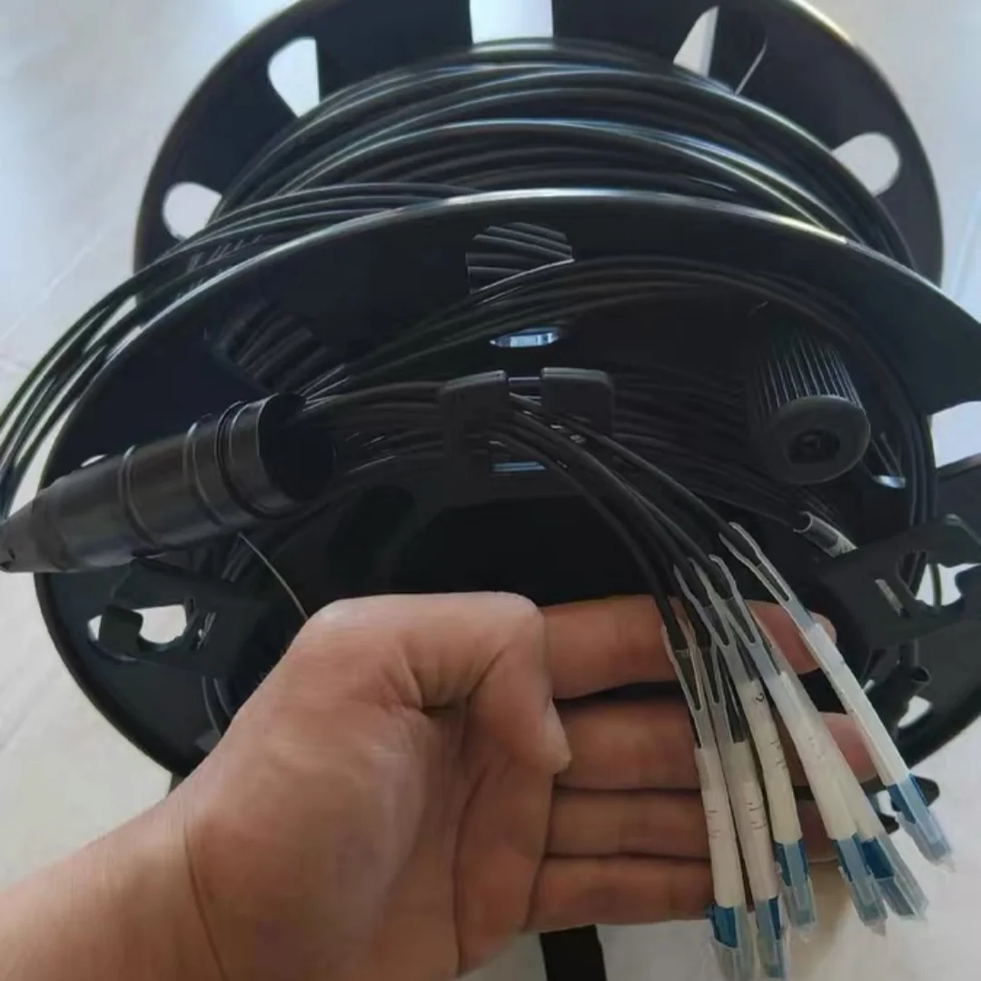 fiber Patch cord 6C TPU LC-LC Armored 100m120m150m200m with PCD310 drum 6 cores SM LSZH 5mm waterproof singlemode outdoor CPRI
