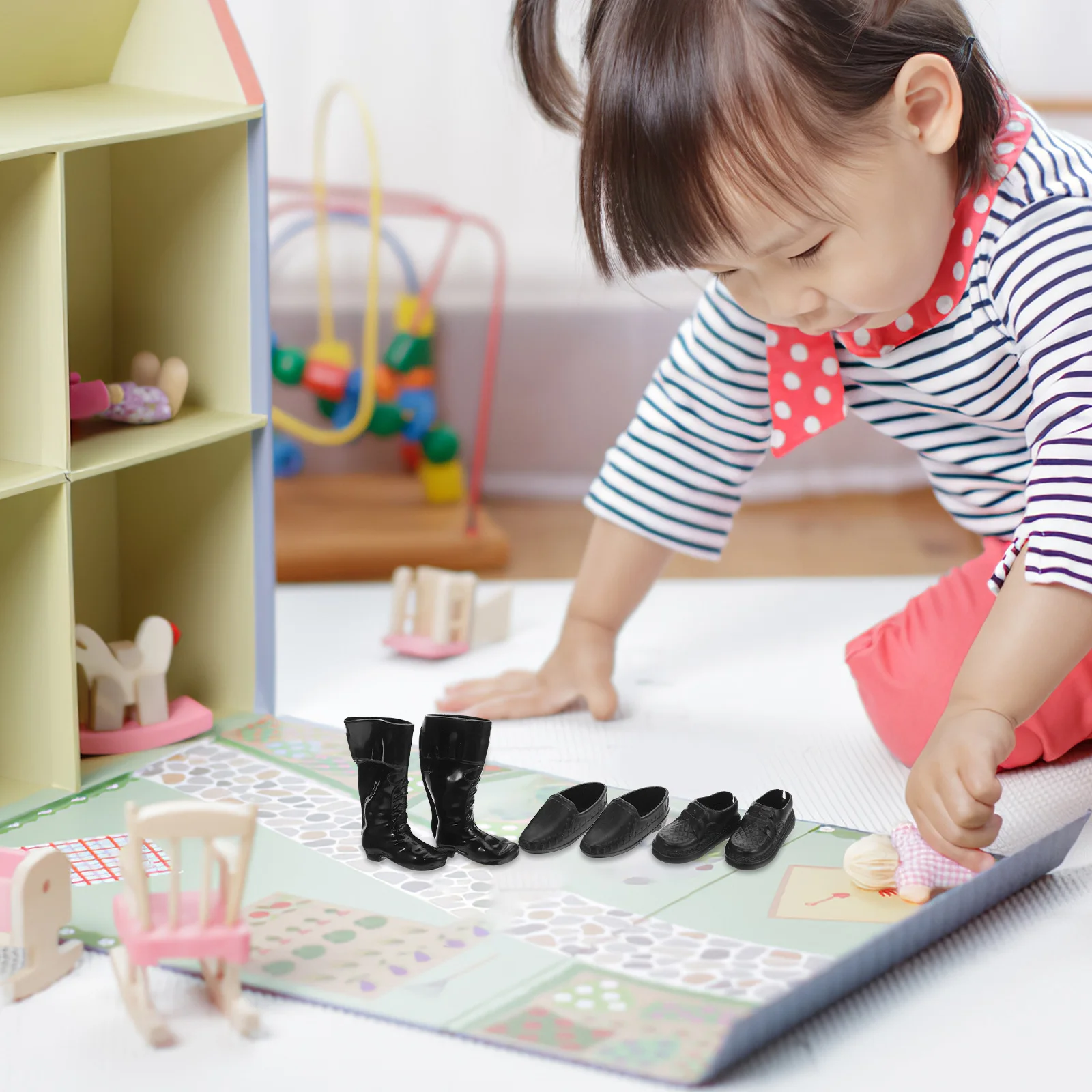 25 Par Mini Butów Męskich Pasujących na Lalki o Wysokości 28 cm, Uniwersalne Style, Rekwizyty do Domku dla Lalek, Akcesoria do Kostiumów, Miniaturowa Kolekcja Butów