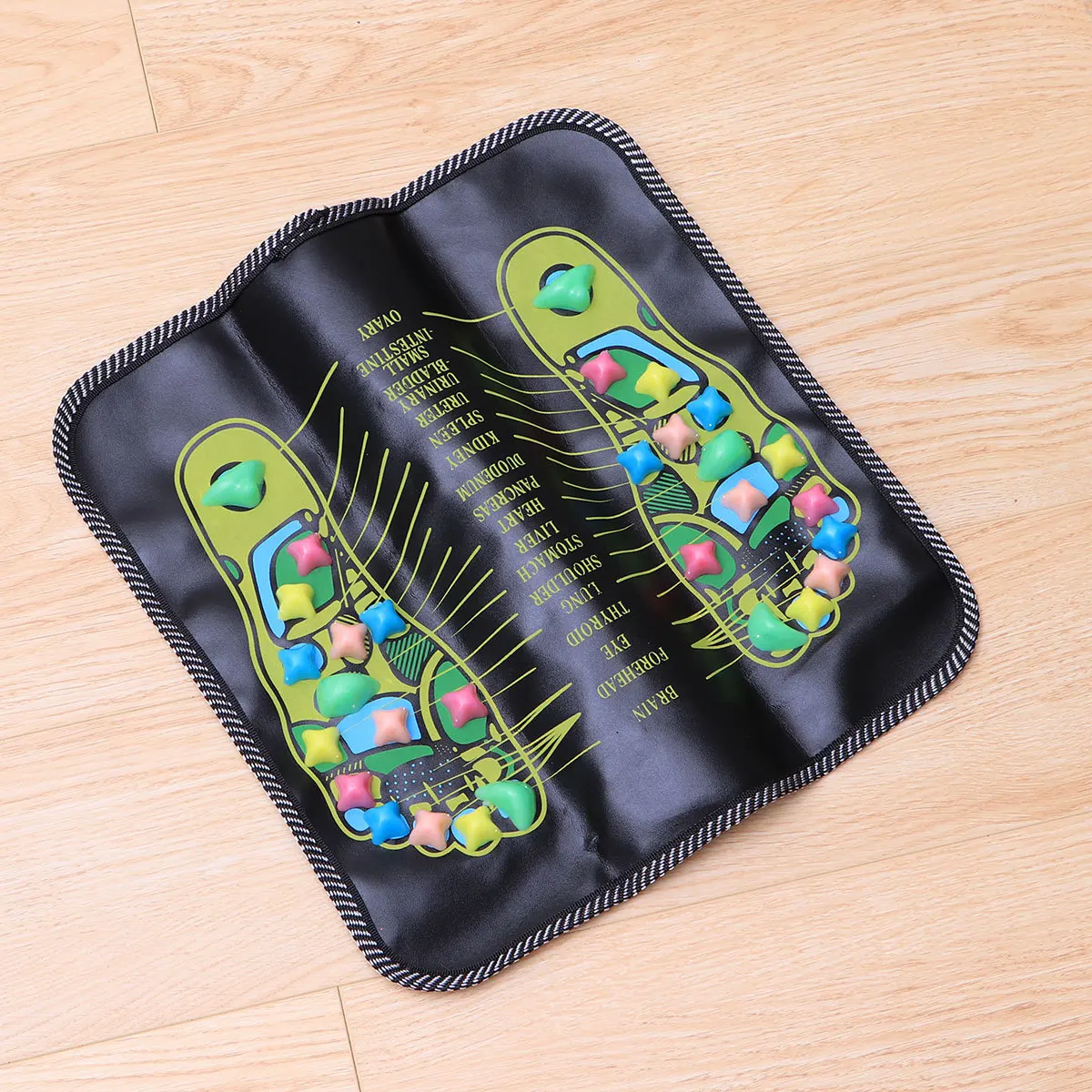

Walk Stone Foot Massage Mat 35x35cm Blood Circulation Adjust Entrails Immunity Foldable Space Saving Indoor Outdoor Use