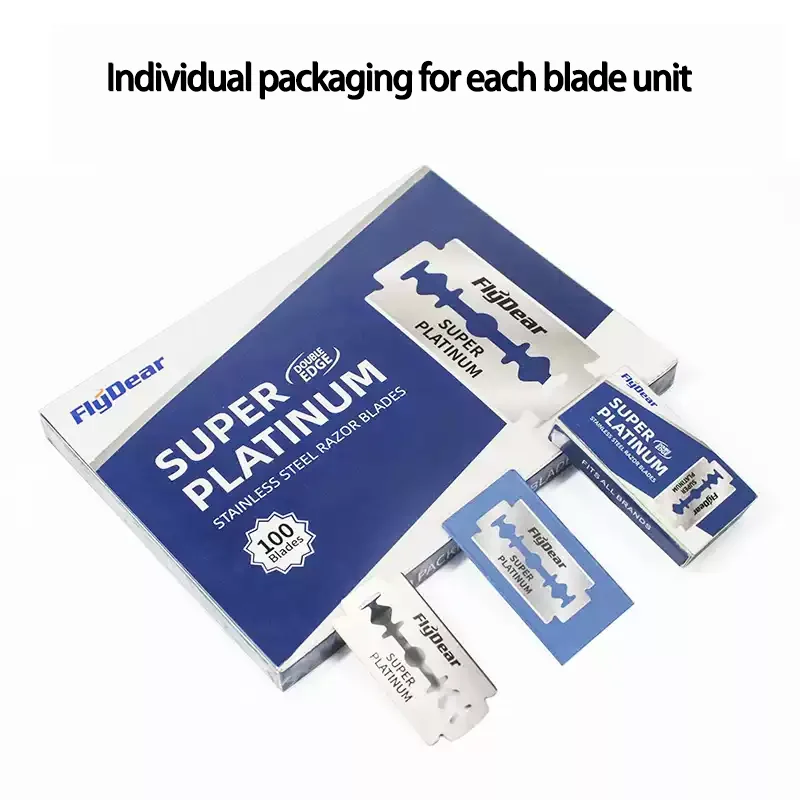 شفرة حلاقة احترافية من الفولاذ المقاوم للصدأ، شفرة حلاقة يدوية على الطراز القديم على الوجهين، شفرات حلاقة آمنة للرجال لأداة الحلاقة