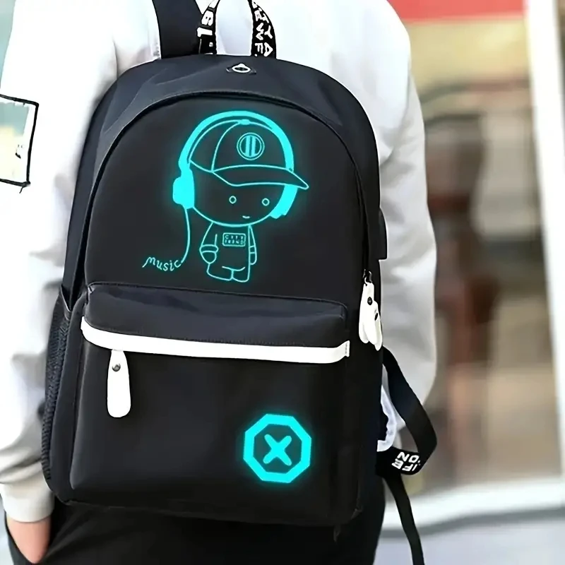 Luminous Backpack Back Super Cool Large Capacity Travel Laptop Storage Backpack Teens USB Laptop School Bags