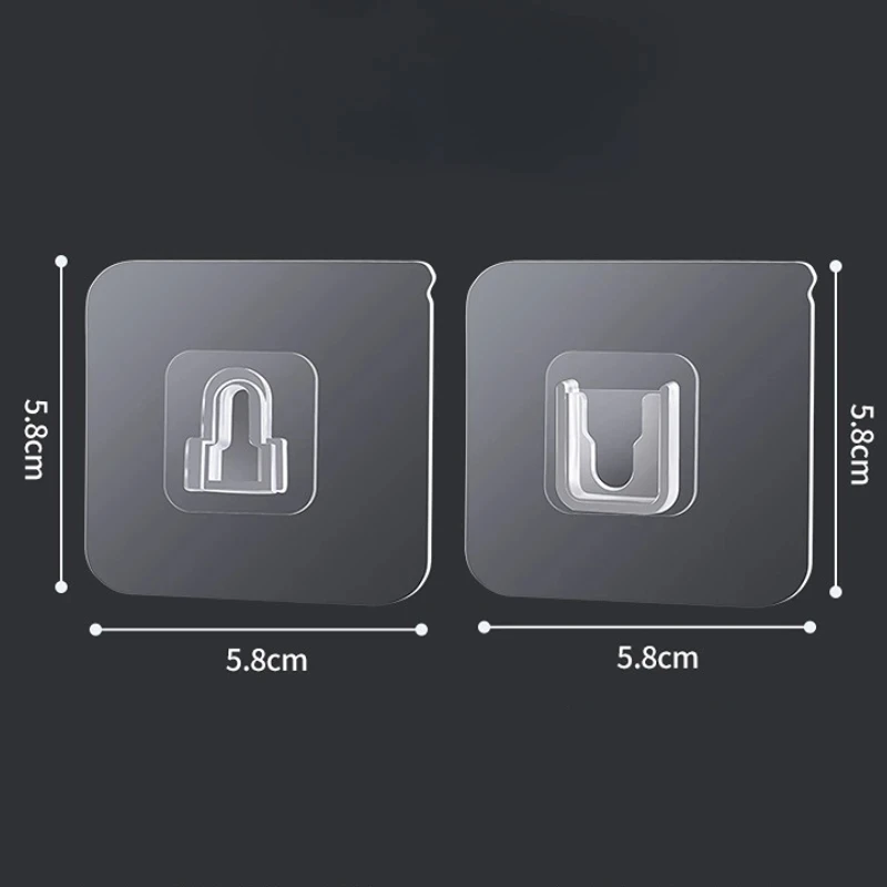 10 Pairs Double-Sided Adhesive Wall Hooks Transparent Hooks Bedroom Kitchen Multi-purpose Organizer Holders image 3