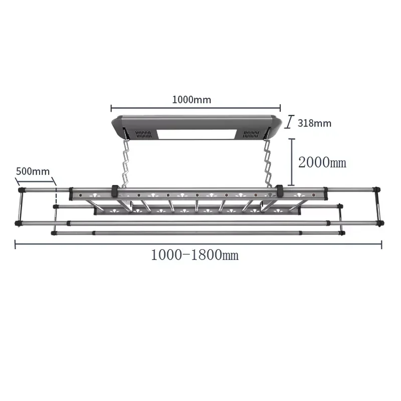 Smart Home 1m Electric Foldable Drying Rack Heat-Heated Balcony Airer Small Size for Bathroom Balcony Use for Drying Pants