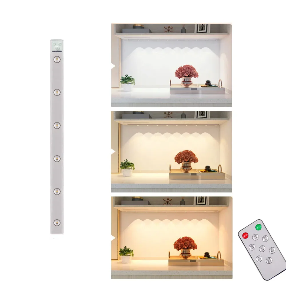Rechargeable Night Lamp With Motion Sensor USB Light Bulb 3 Colors Wireless LED For Room Kitchen Stairs Lighting