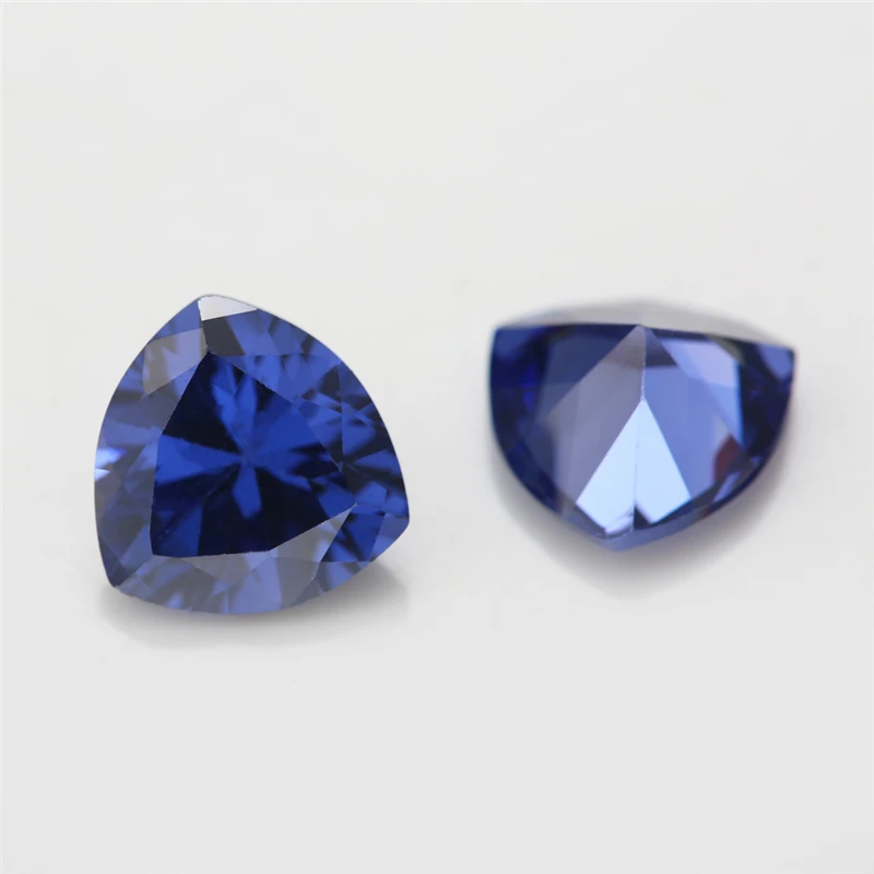 Trillion Cut Loose Cubic Zirconia Stone 5A CZ Zircon Green Sea Blue Tanzanite Color Size 3x3mm~10x10mm