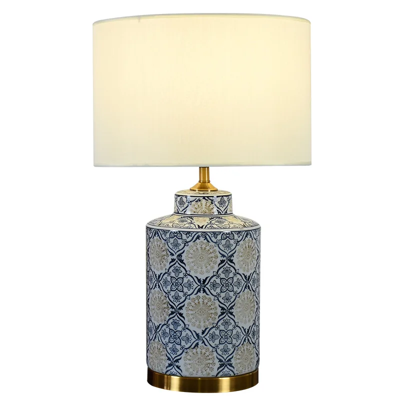 

Modern, Chinese style, living room, simple, bedside lamp, bedroom, hotel, desk lamp, ceramic, study, American style, vase